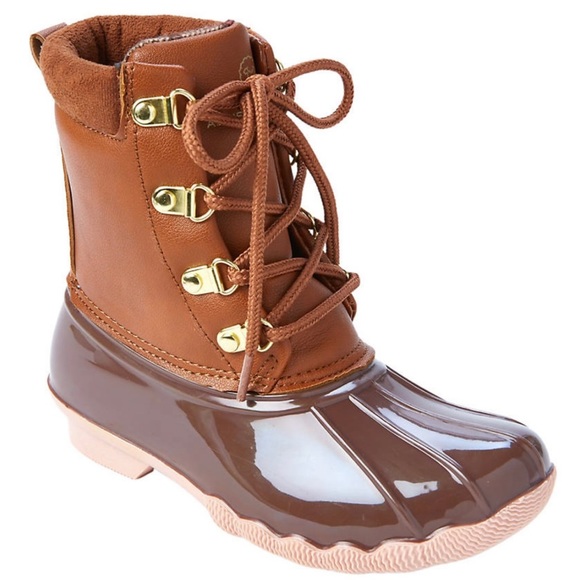 Adrienne Vittadini  | Youth Girls Gavin Duck Boots Size: 1M Youth | Pink /Brown - Picture 13 of 13